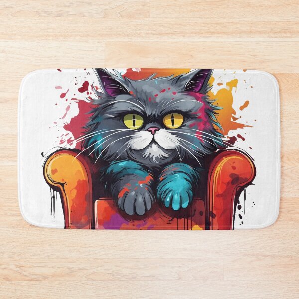 Item preview, Black cat with colorful sofa designed and sold by Sunakokookkook.