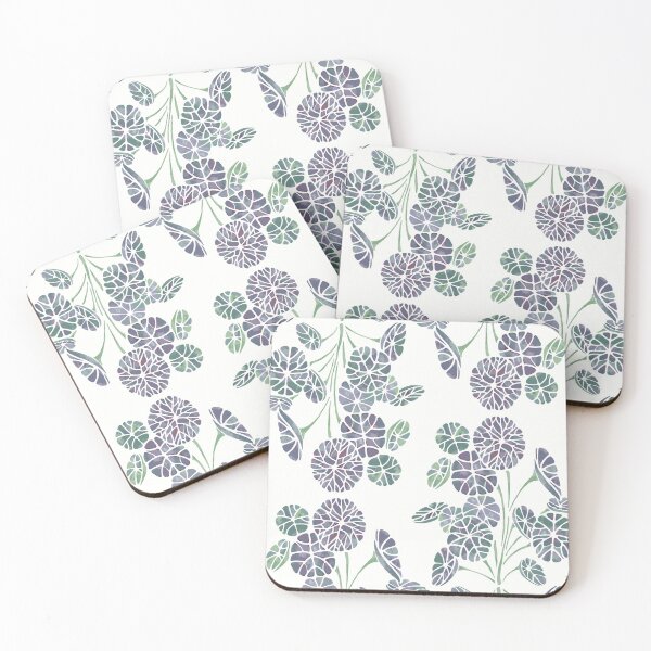 Item preview, Watercolor Stephania Erecta leaves [white-blue] designed and sold by Aia UENO design.