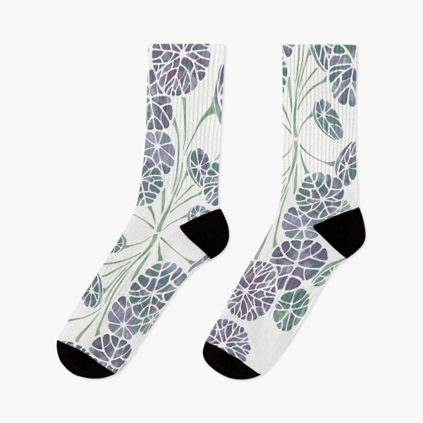 Item preview, Watercolor Stephania Erecta leaves [white-blue] designed and sold by Aia UENO design.