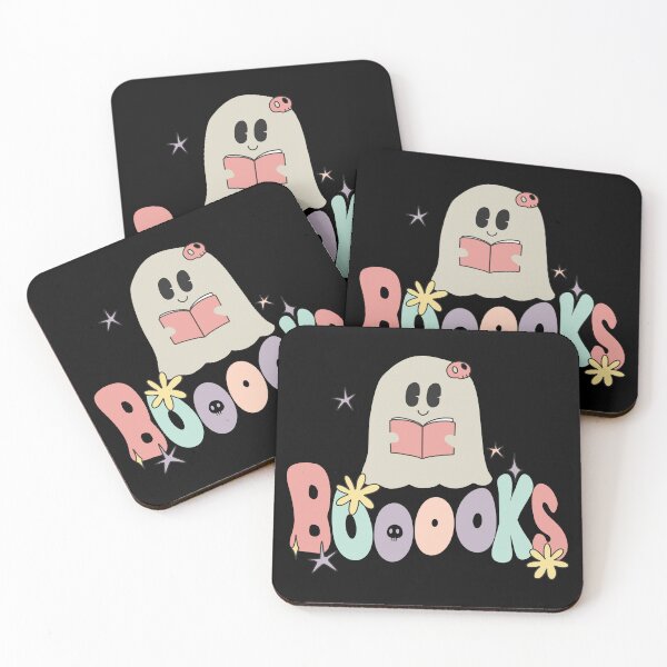 Item preview, book lover kawaii spooky reading halloween groovy pastel 90s vintage designed and sold by TNwandesignart.
