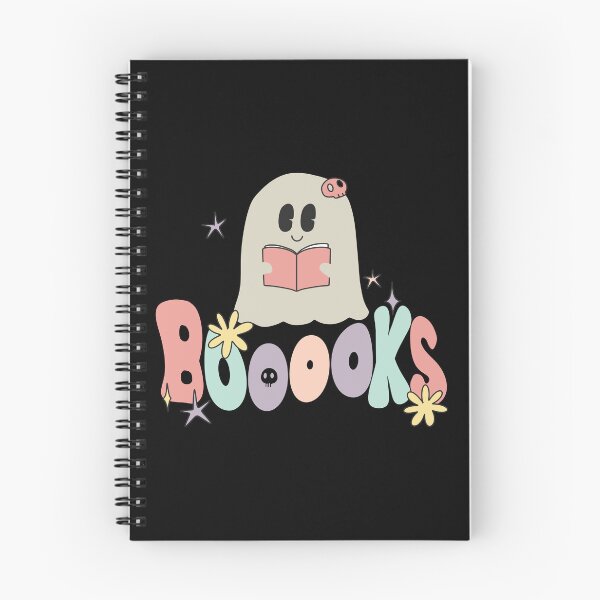 Item preview, book lover kawaii spooky reading halloween groovy pastel 90s vintage designed and sold by TNwandesignart.