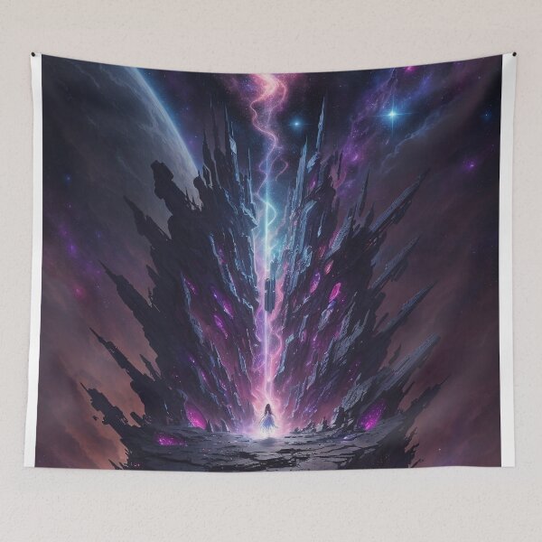 Item preview, Stunning Altar of Galactic Power Print for Sci-fi Fantasy lovers designed and sold by FuroAI.