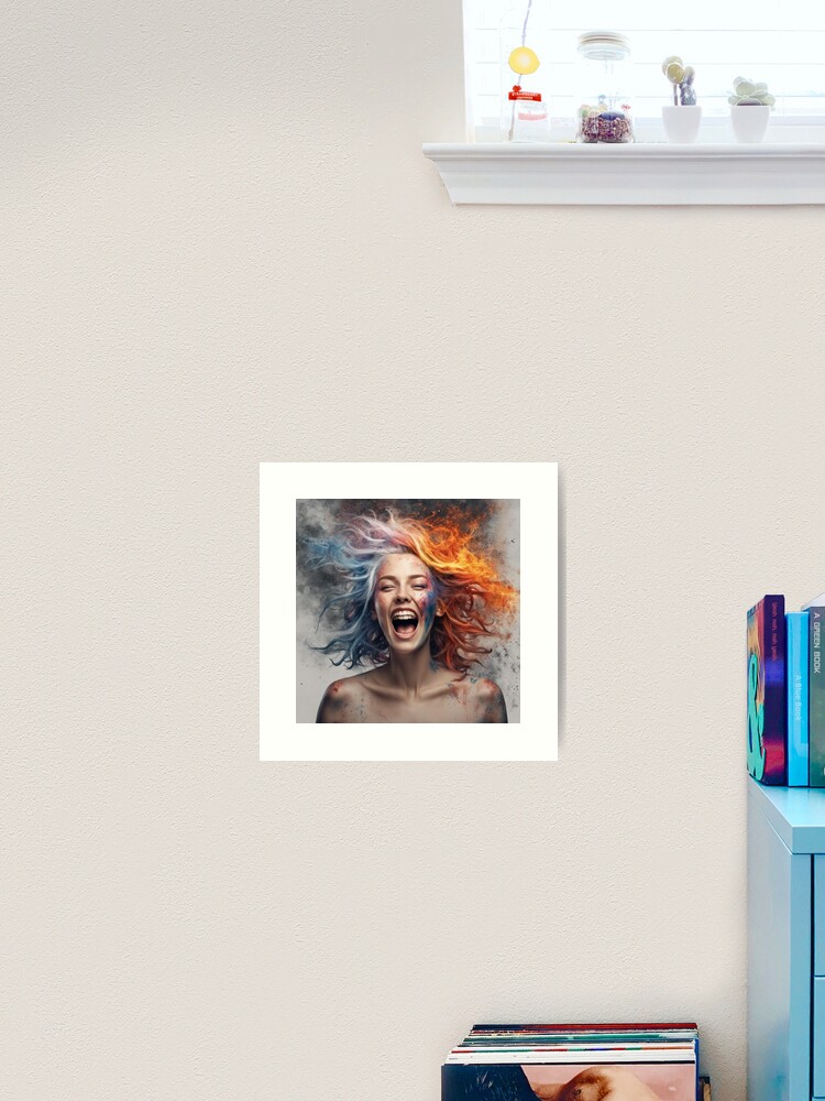 Thumbnail 2 of 3, Art Print, Smiling Woman designed and sold by LenCarol.