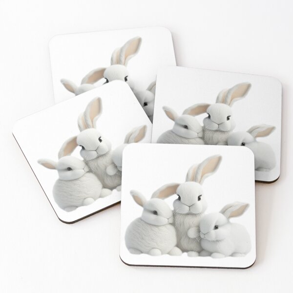 Item preview, Just by looking, you can see the softness and fluffiness of the 3 rabbits. designed and sold by Natcharee.
