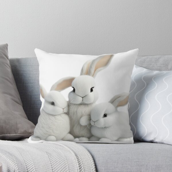 Item preview, Just by looking, you can see the softness and fluffiness of the 3 rabbits. designed and sold by Natcharee.