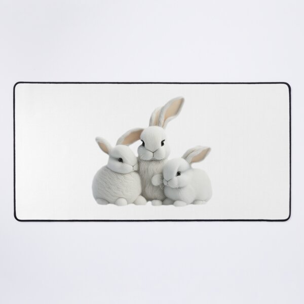 Item preview, Just by looking, you can see the softness and fluffiness of the 3 rabbits. designed and sold by Natcharee.