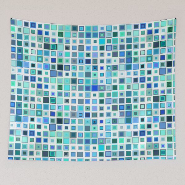 Item preview, Blue Colors Square Pattern / RoYuMi designed and sold by royumi.
