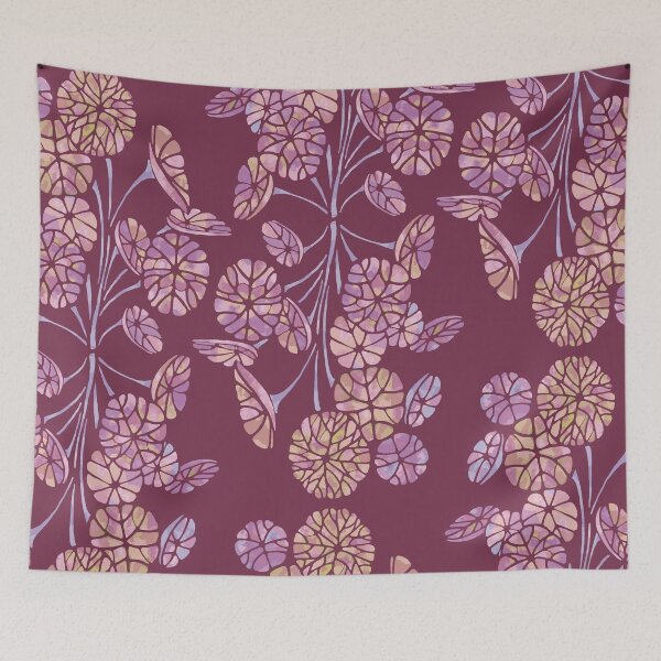 Item preview, Watercolor Stephania Erecta leaves [plum-red] designed and sold by Aia UENO design.