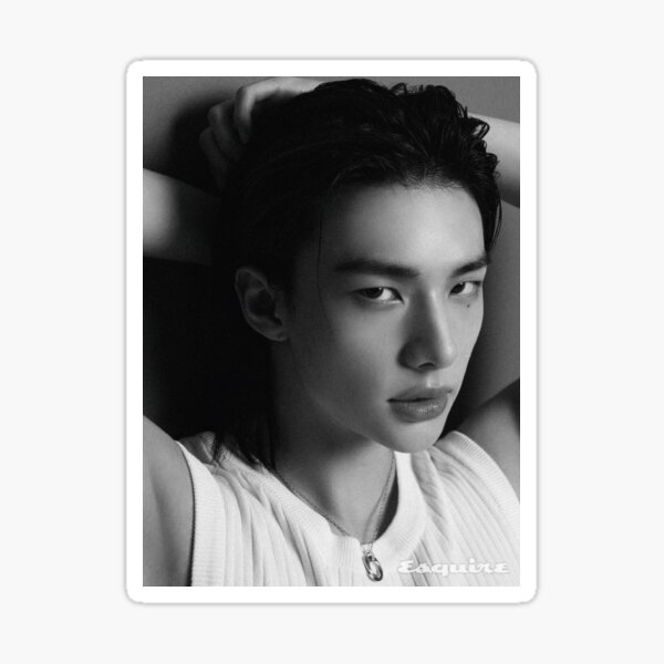 Artikel-Vorschau von Stray Kids Schwarz-Weiß-Sexy-SKZ-Hyunjin-3RACHA-Kpop-Boygroup-Poster mit koreanischen Männern, designt und verkauft von Kpop-Noona.