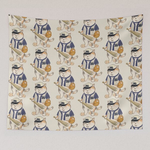 Item preview, Tama Cats Baseball Player Athletes or Batting - Hairball Social Club Family designed and sold by OzzyMac.
