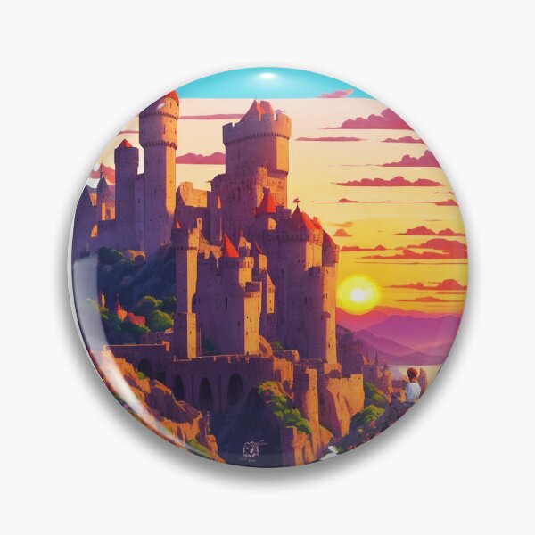 Item preview, Traveler Watching Sunset over Medieval Castle designed and sold by Ridiculam Toga.