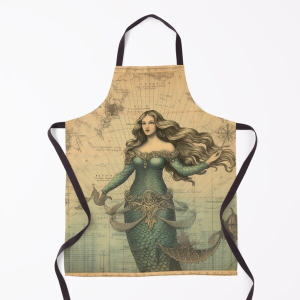 Item preview, Mermaid On Vintage Map designed and sold by Tetsuya-Yui.