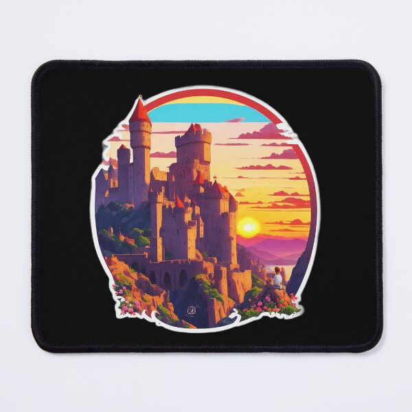 Item preview, Traveler Watching Sunset over Medieval Castle designed and sold by Ridiculam Toga.