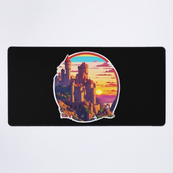 Item preview, Traveler Watching Sunset over Medieval Castle designed and sold by Ridiculam Toga.