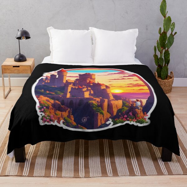 Item preview, Traveler Watching Sunset over Medieval Castle designed and sold by Ridiculam Toga.