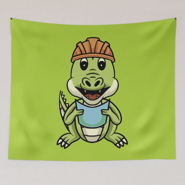 Item preview, Cute crocodile working cartoon illustration designed and sold by cubbone.