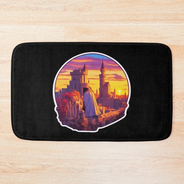 Item preview, Old Traveler Watching Sunset over Medieval Castle designed and sold by Ridiculam Toga.