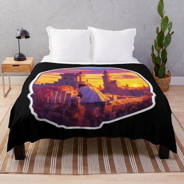Item preview, Old Traveler Watching Sunset over Medieval Castle designed and sold by Ridiculam Toga.