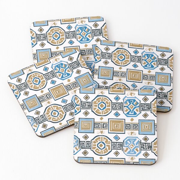 Item preview, Boho Blue and White Greek Key Pattern designed and sold by Tamas Das.