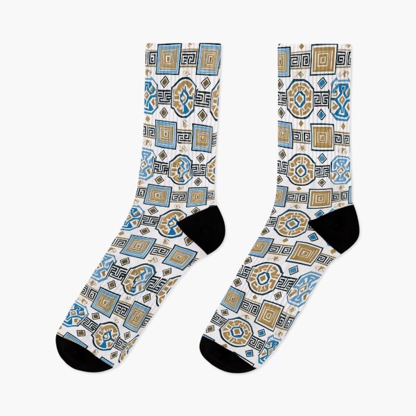 Item preview, Boho Blue and White Greek Key Pattern designed and sold by Tamas Das.