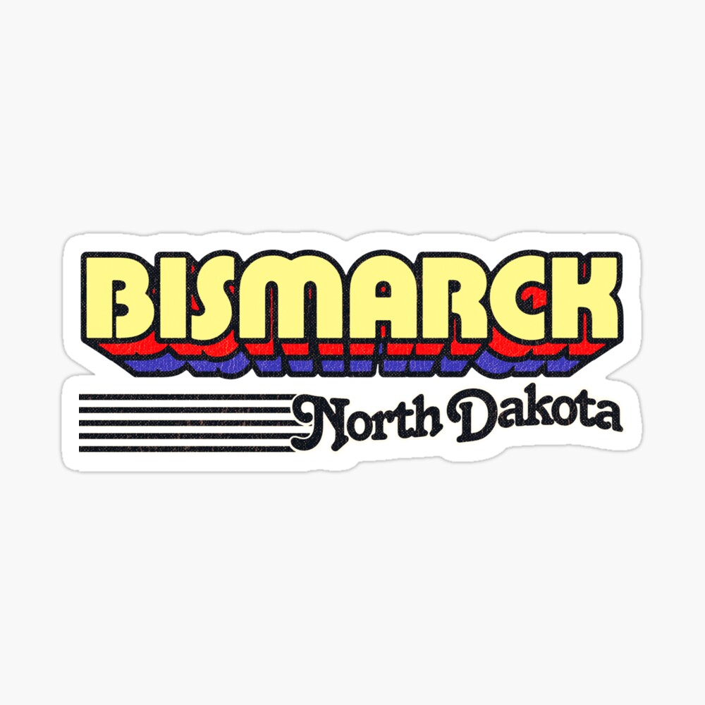 Bismarck, North Dakota | Retro Stripes Sticker