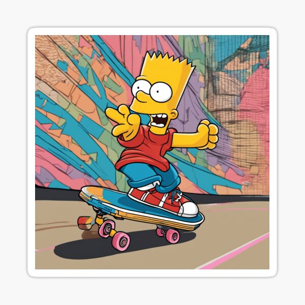 2 Funny Bart Simpson Skateboard T Shirt Skate Pro 