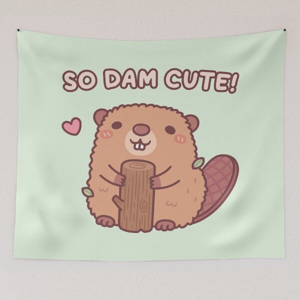 Item preview, Cute Beaver So Dam Cute Pun Funny designed and sold by rustydoodle.