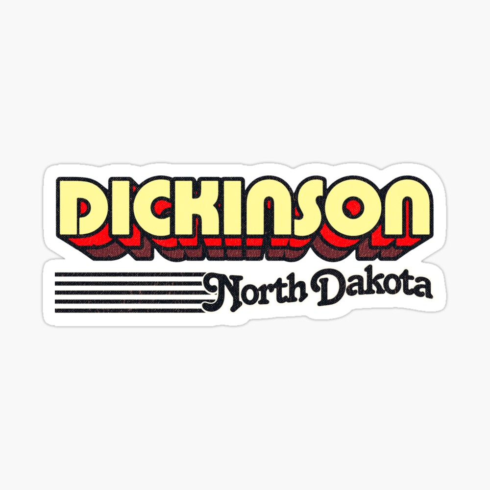 Dickinson, North Dakota | Retro Stripes Sticker