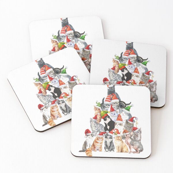 Item preview, Meowy Catmas Santa Hat Cat Christmas Tree  designed and sold by StephenJWatson.
