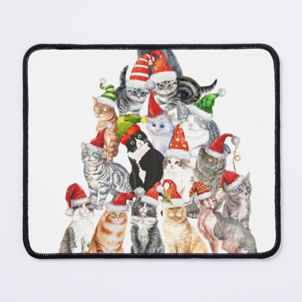 Item preview, Meowy Catmas Santa Hat Cat Christmas Tree designed and sold by StephenJWatson.