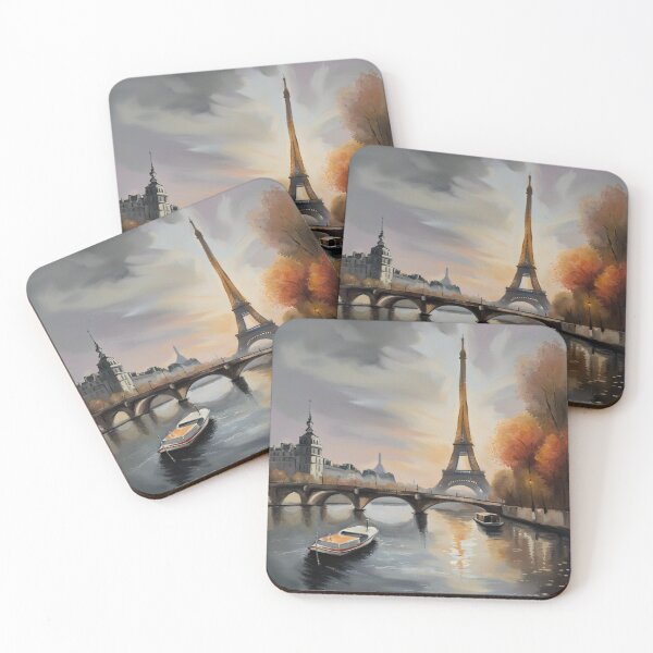 Item preview, Paris painting of a boat on the river Seine  designed and sold by JackFreestone.