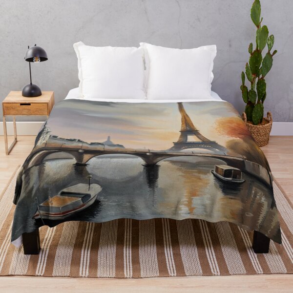Item preview, Paris painting of a boat on the river Seine  designed and sold by JackFreestone.