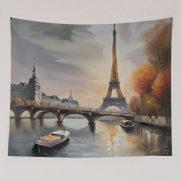 Item preview, Paris painting of a boat on the river Seine  designed and sold by JackFreestone.