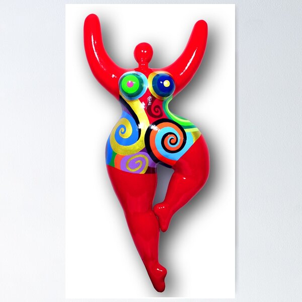 red Nana spirals, copyright by Biriney - tribute to Niki de Saint Phalle rot-spiralmuster-joass050619 Poster