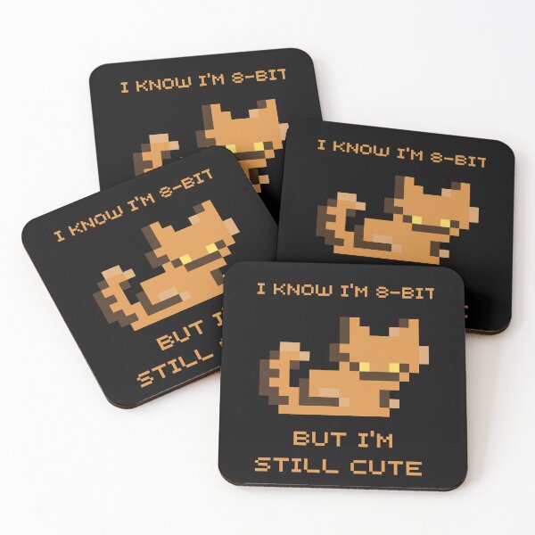 Item preview, i know i'm 8-bit, but i'm still cute designed and sold by CuteCatsCoffee.