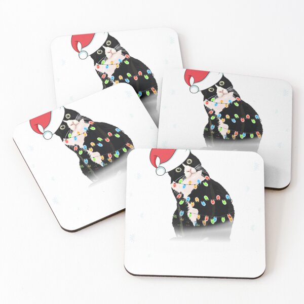 Item preview, Merry Christmas Black Cat Santa Meoww Tree Lights  designed and sold by MichaelCWhitt.