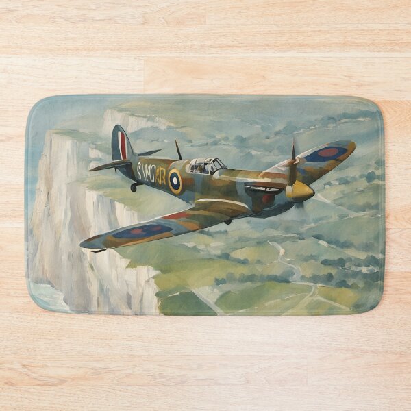 Item preview, Spitfire Fighter Aircraft WWII Over White Cliffs designed and sold by Ameiva-Apparel.