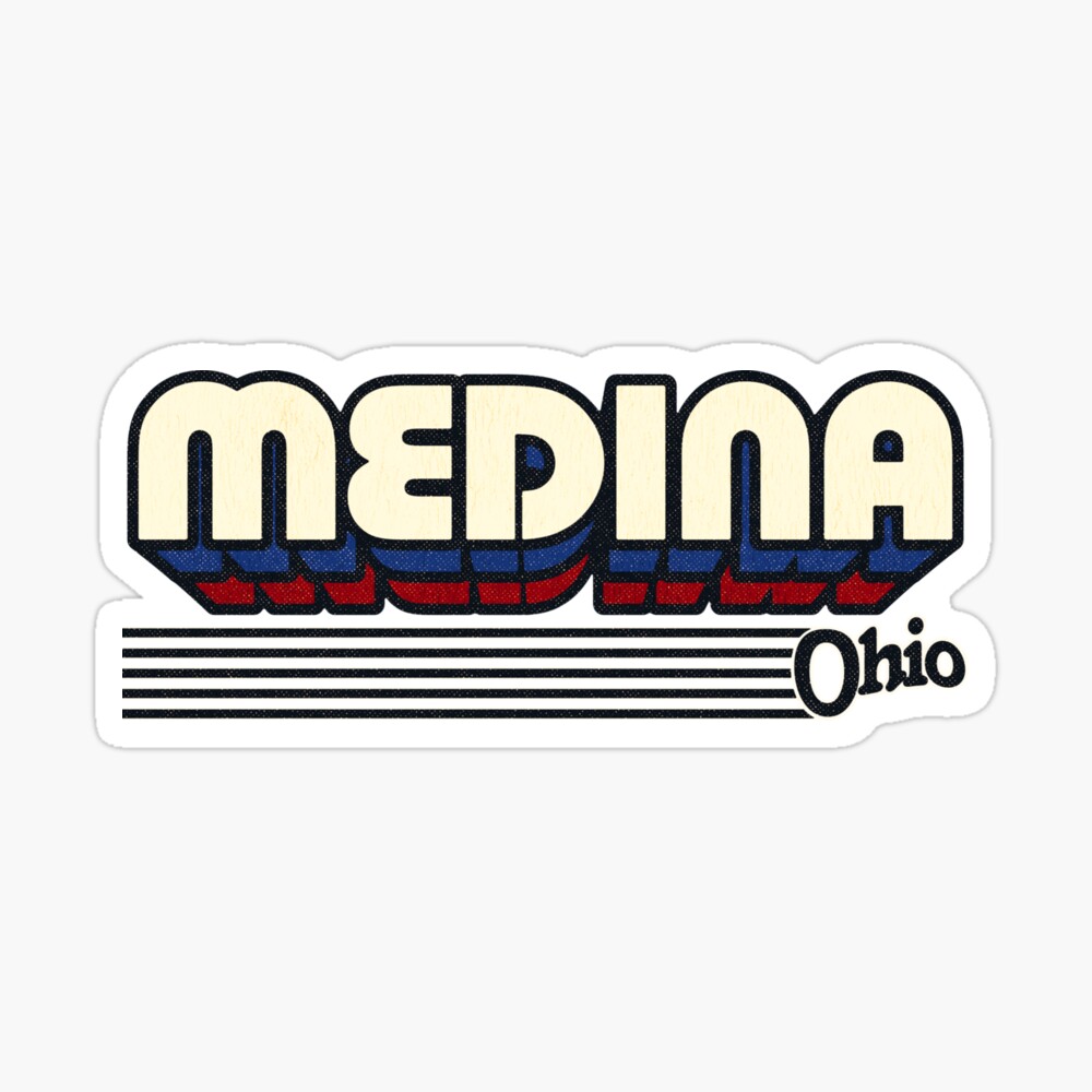 Medina, Ohio | Retro Stripes Sticker