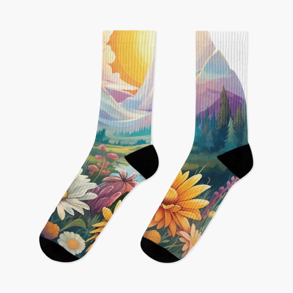 Item preview, Mountain and flower view designed and sold by mlis.arts.