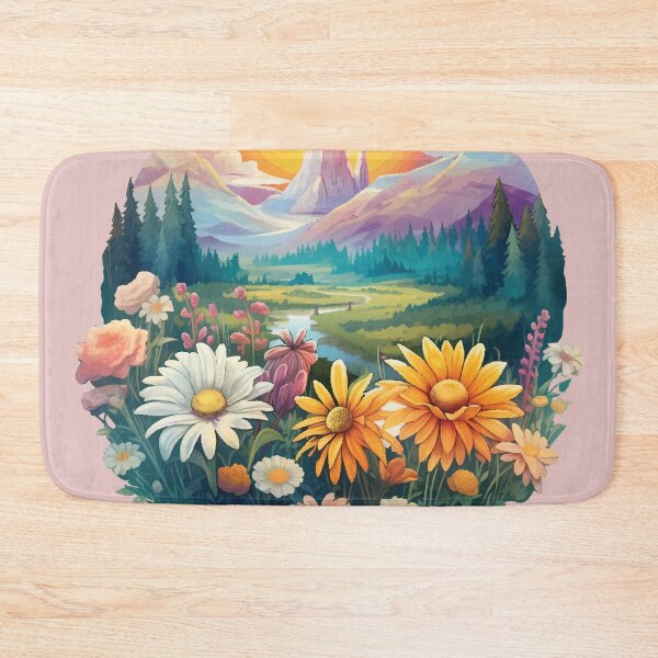 Item preview, Mountain and flower view designed and sold by mlis.arts.