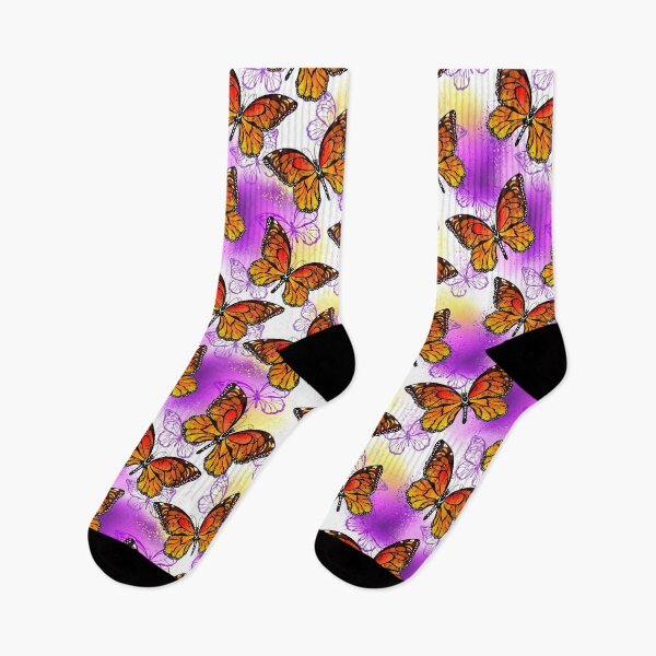 Item preview, Seamless pattern with orange butterflies designed and sold by Blackmoon9.