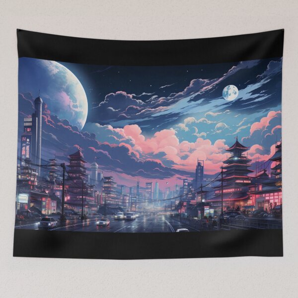 Item preview, Retro Cyber Tokyo Night in the 1980s Vintage designed and sold by EnigmaStitcher.