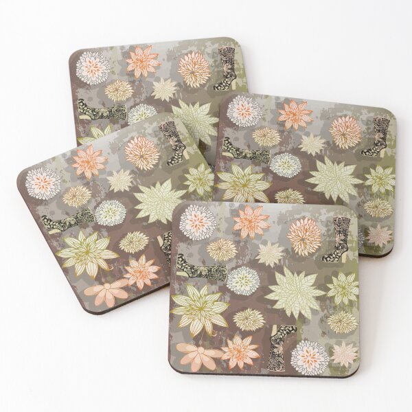 Item preview, Boots & Flowers Cute Retro Floral Pattern  designed and sold by Vicky Brago-Mitchell®.