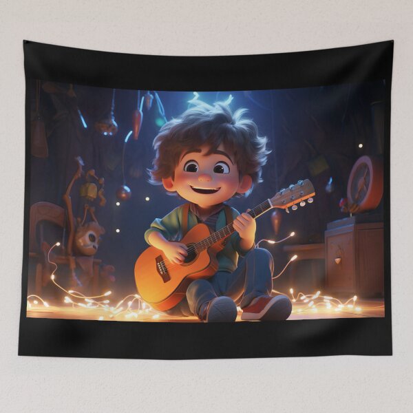 Item preview, Cute Cool Boy Playing Guitar Ukulele designed and sold by EnigmaStitcher.