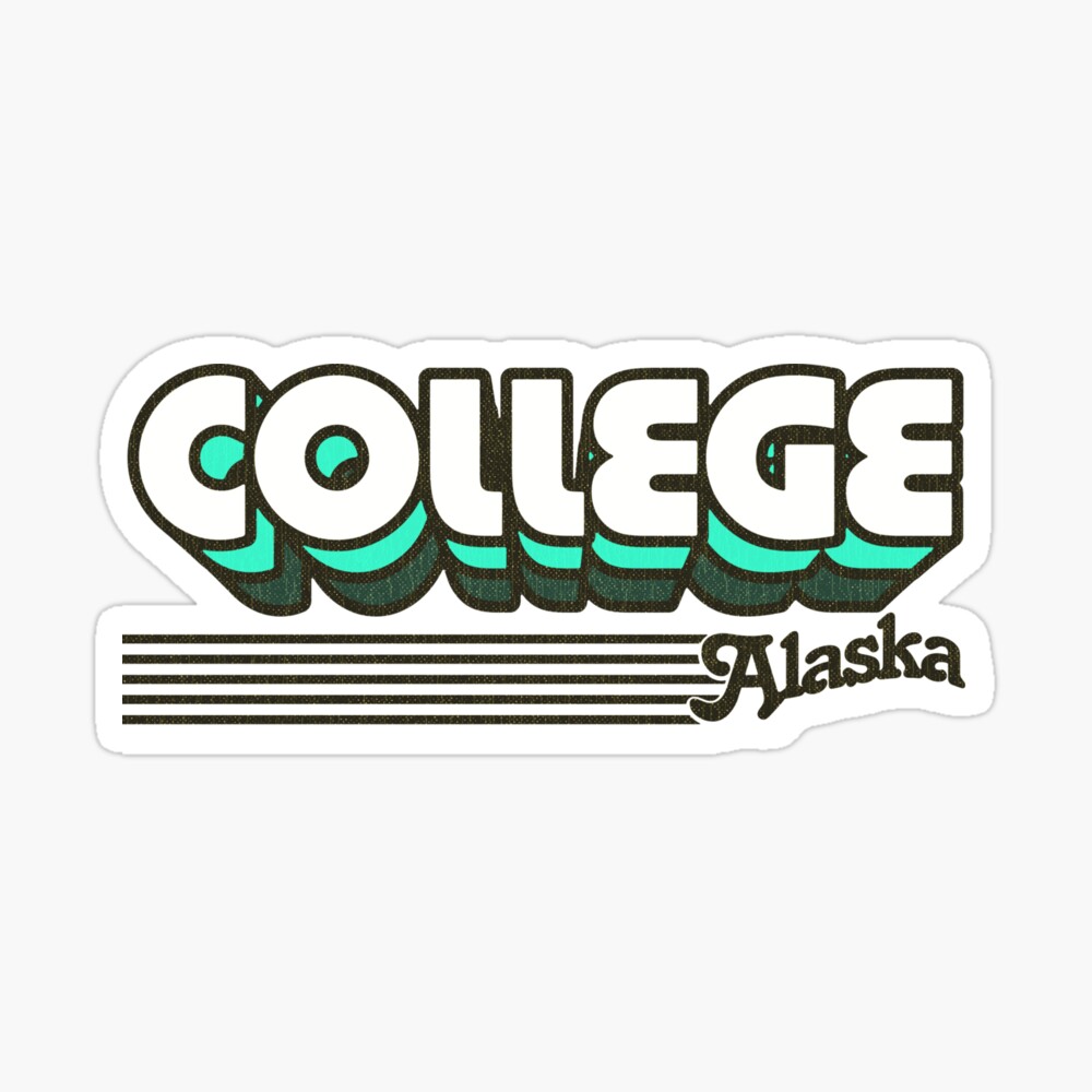 College, Alaska | Retro Stripes Sticker