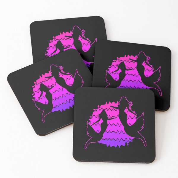 Item preview, Retro Mermaids Sunset Mermaid Silhouettes Siren Art Mermaidcore 4 of 6 designed and sold by Beachy.