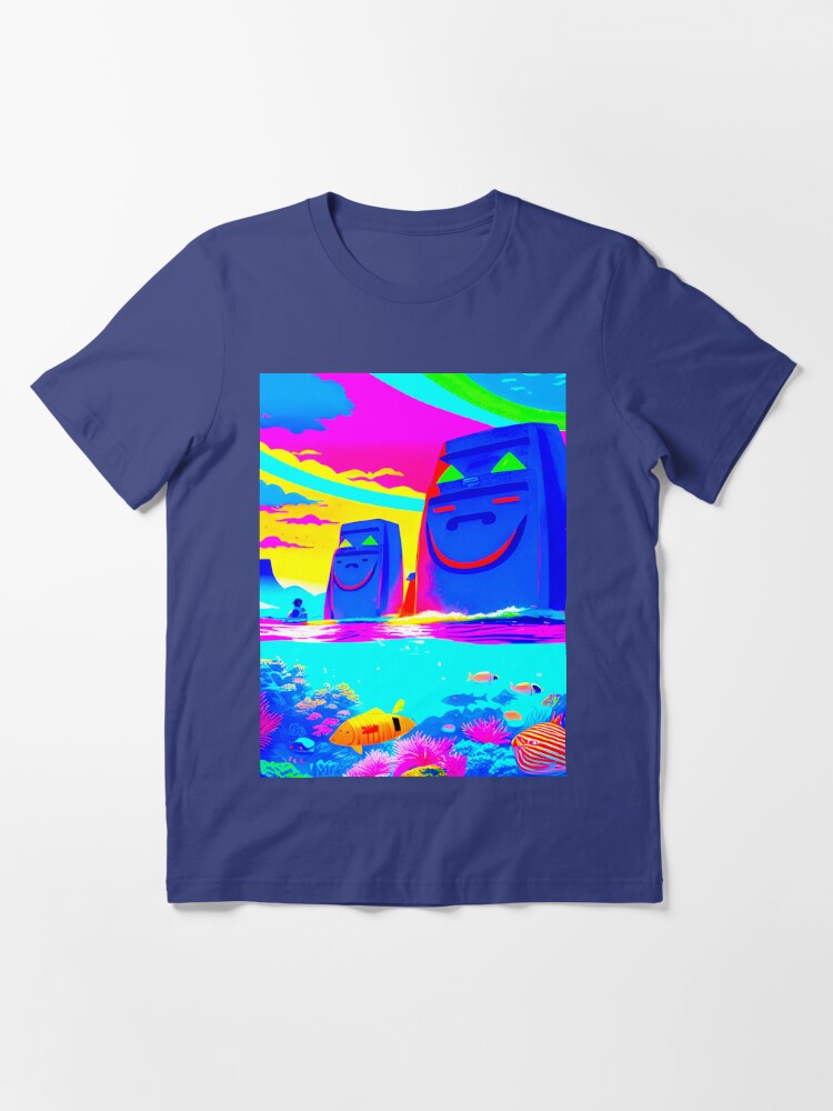 ANIME MANGA SURFING HAWAII KAIJU MOAI T-SHIRT  Kids T-Shirt by  ErikKarlsson