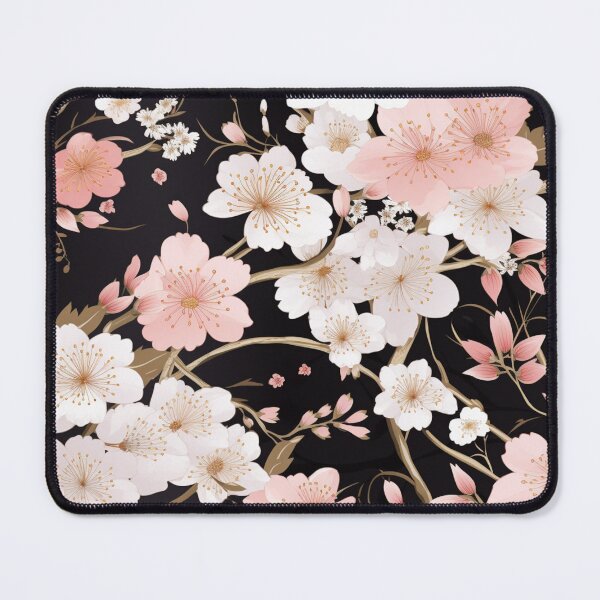 Item preview, Colorful fantasy pattern pink gray black flowers floral carpet cherry blossom Japan designed and sold by G-M-Designs.