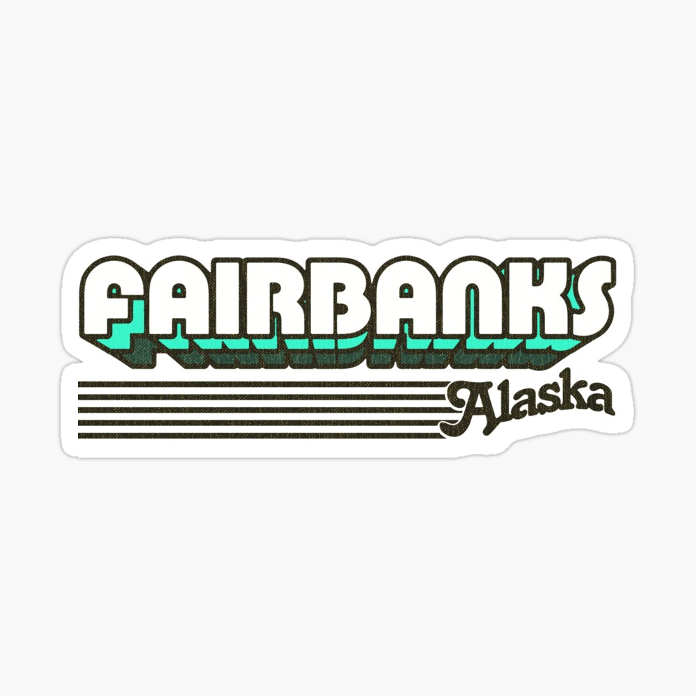 Fairbanks, Alaska | Retro Stripes Sticker