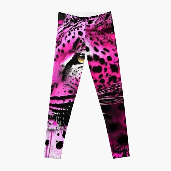Pink and Black Leopard Print Pattern Leggings sold by Chan Chan, SKU  173364